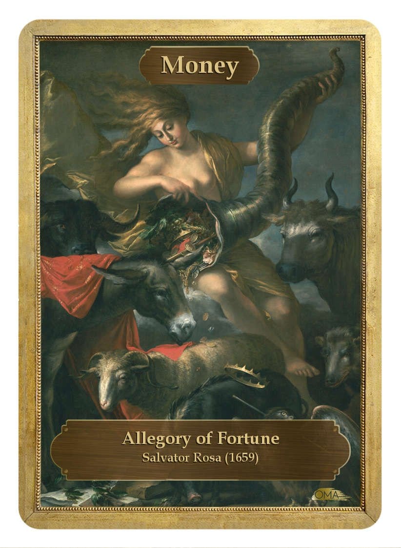 Time / Money Double Sided Token - Token - Original Magic Art - Accessories for Magic the Gathering and other card games