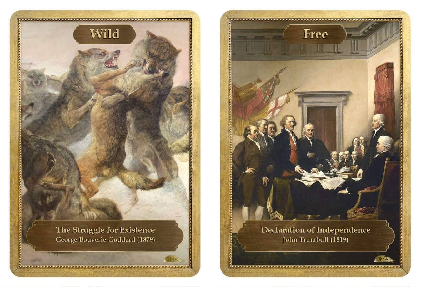 Wild / Free Double Sided Token - Token - Original Magic Art - Accessories for Magic the Gathering and other card games