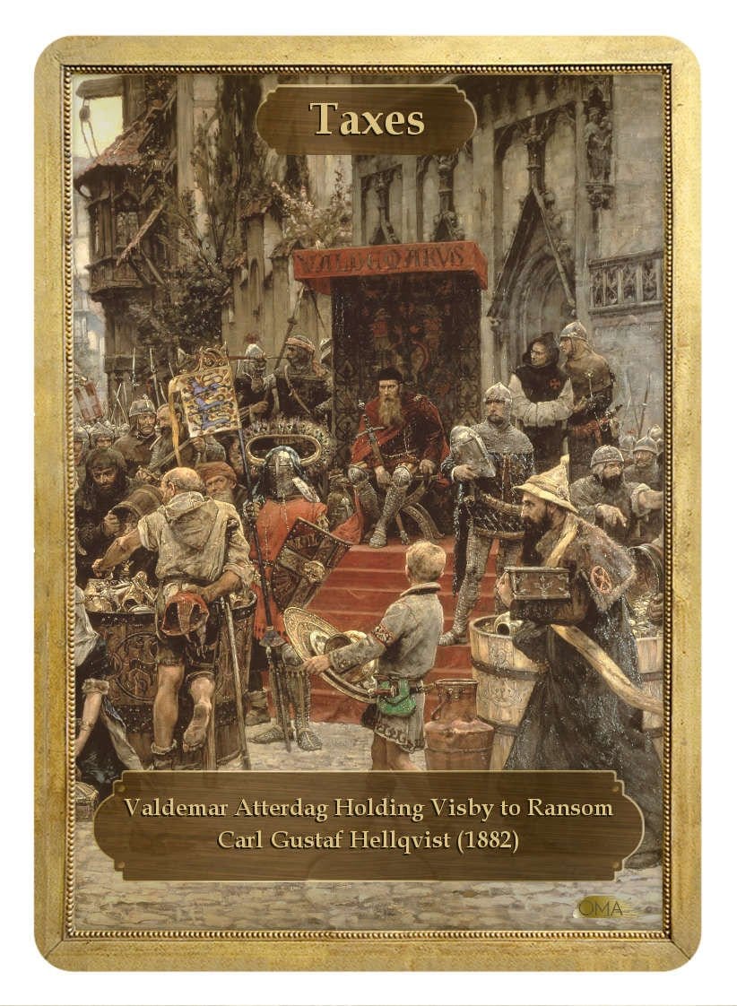 Death / Taxes Double Sided Token - Token - Original Magic Art - Accessories for Magic the Gathering and other card games