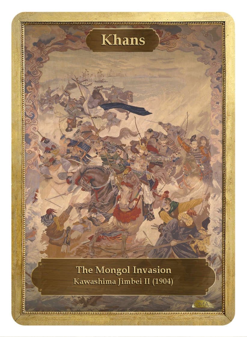 Khans / Dragon Double Sided Token - Token - Original Magic Art - Accessories for Magic the Gathering and other card games