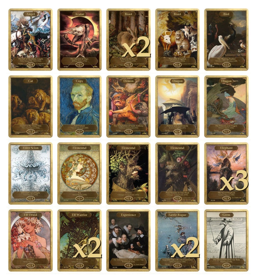 Commander Token Collection - Token Set - Original Magic Art - Accessories for Magic the Gathering and other card games