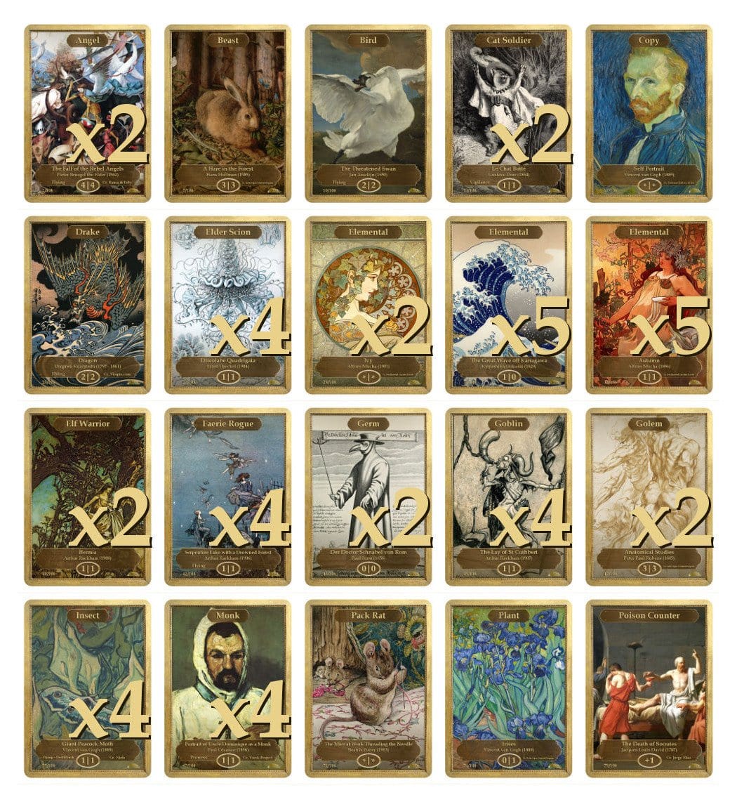 Modern Token Collection - Token Set - Original Magic Art - Accessories for Magic the Gathering and other card games