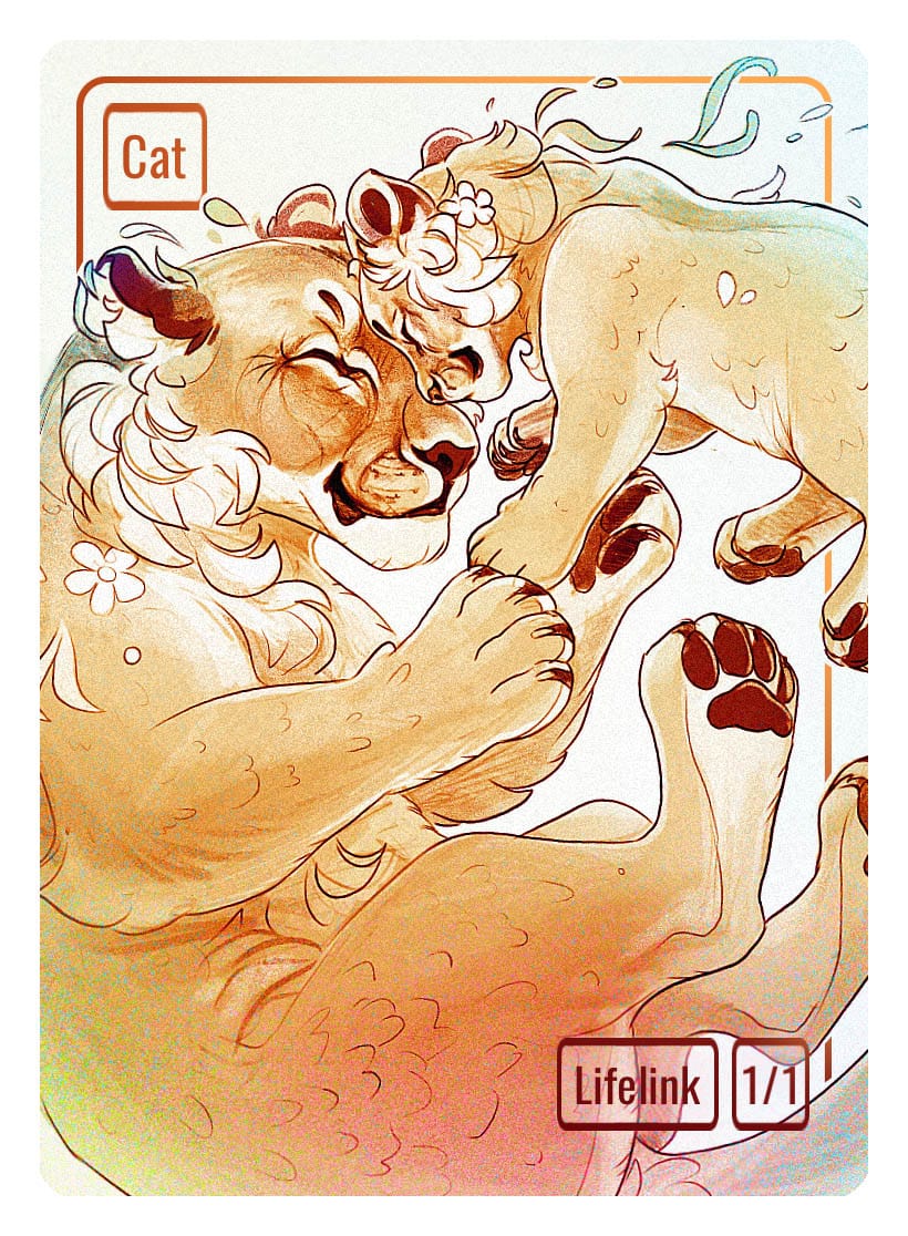 Cat Token (1/1 - Lifelink) by Nana Qi