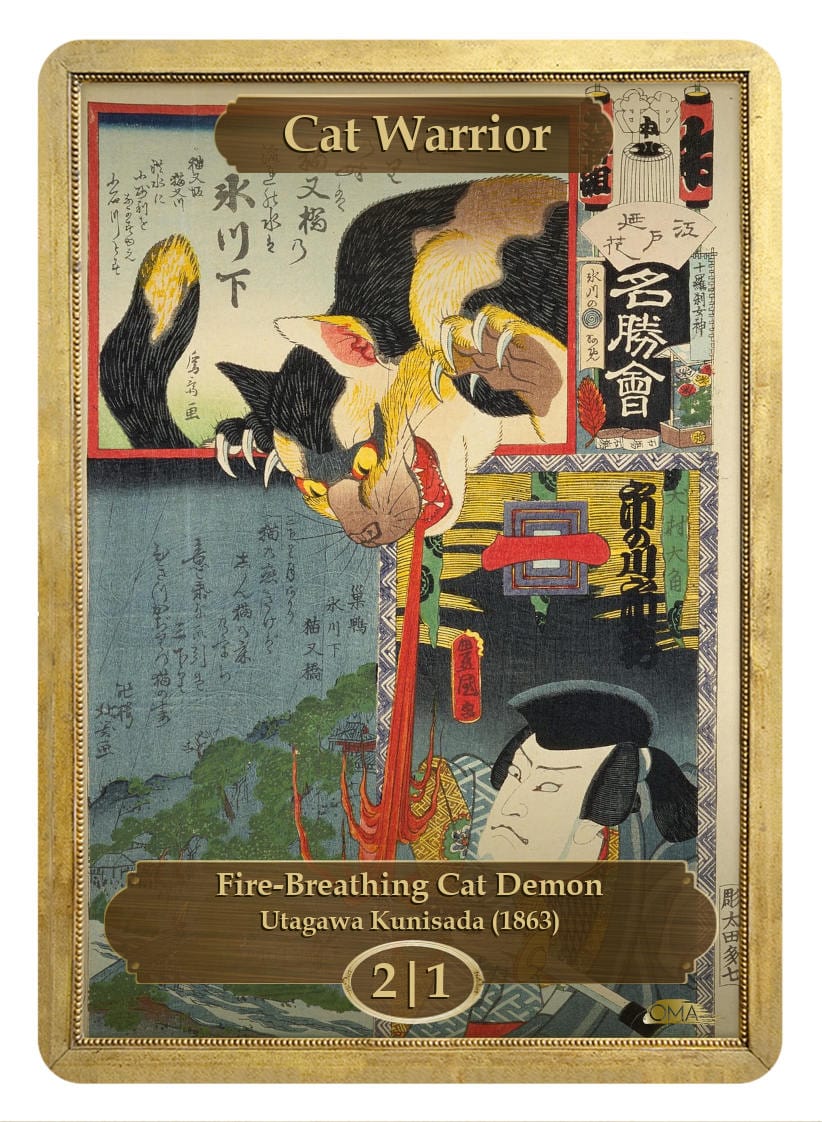 Cat Warrior Token (2/1) by Utagawa Kunisada - Original Magic Art