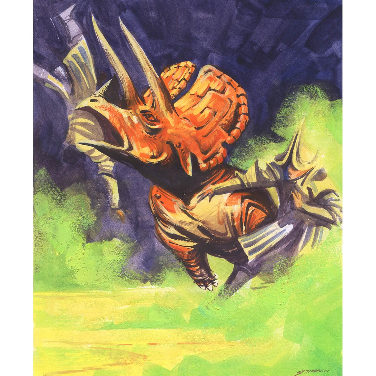 Rampaging Ceratops Print