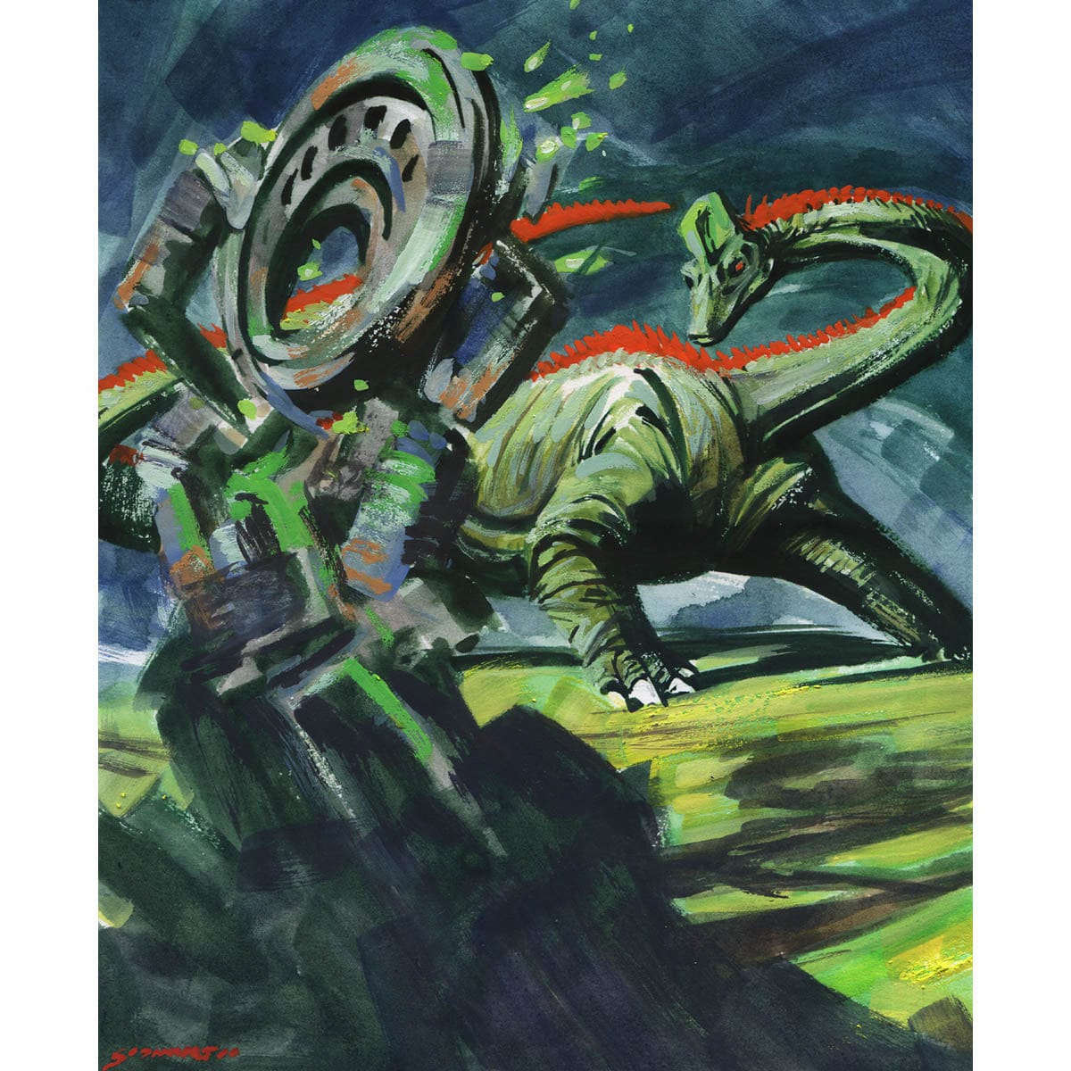 Thrashing Brontodon Print