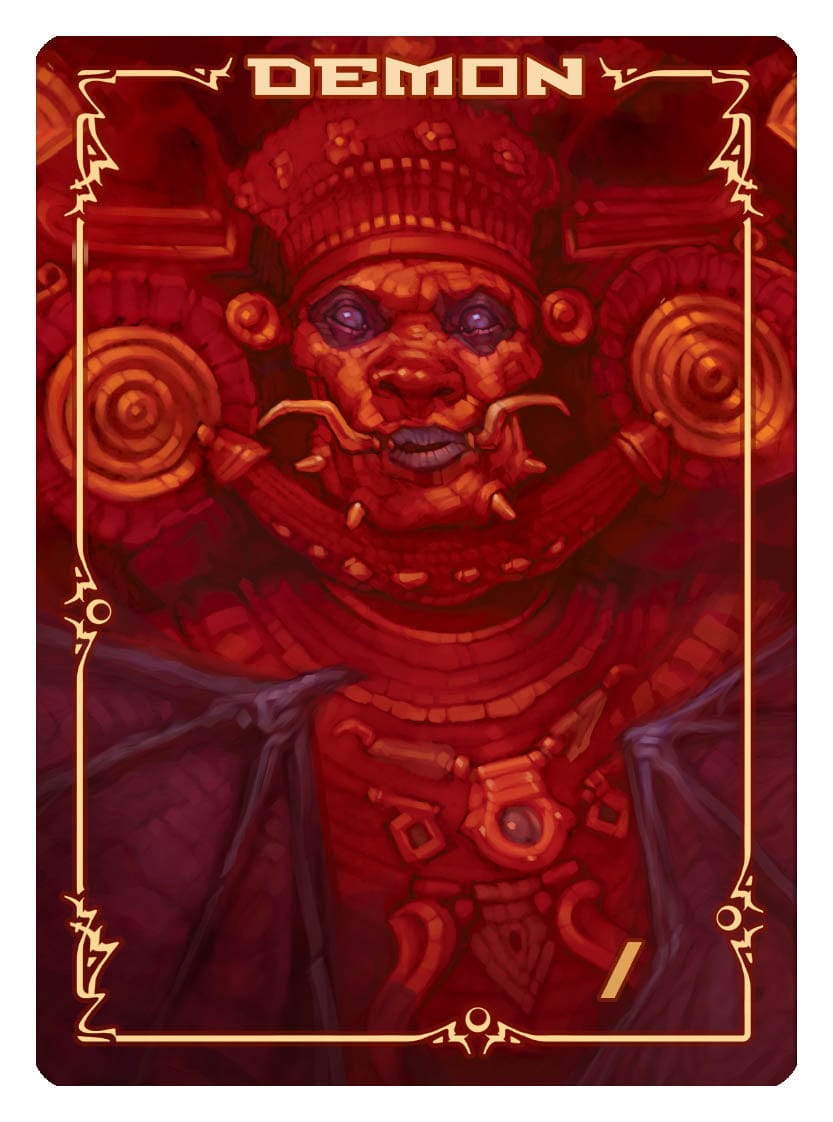 Demon Power Token Demon Token (x/x) by Chuck Lukacs - Original Magic Art