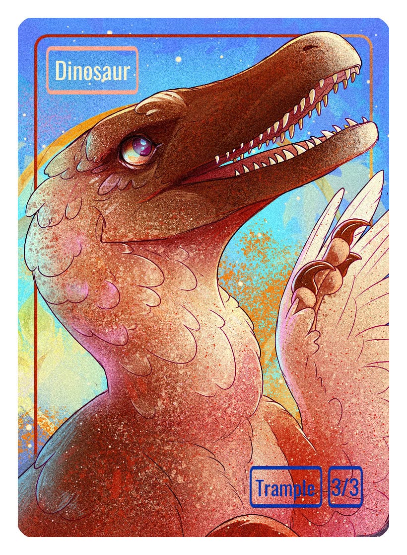 Dinosaur Token (3/3 - Trample) by Nana Qi