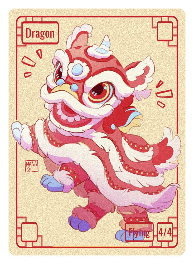 Dragon Token (4/4 - Flying) by Nana Qi