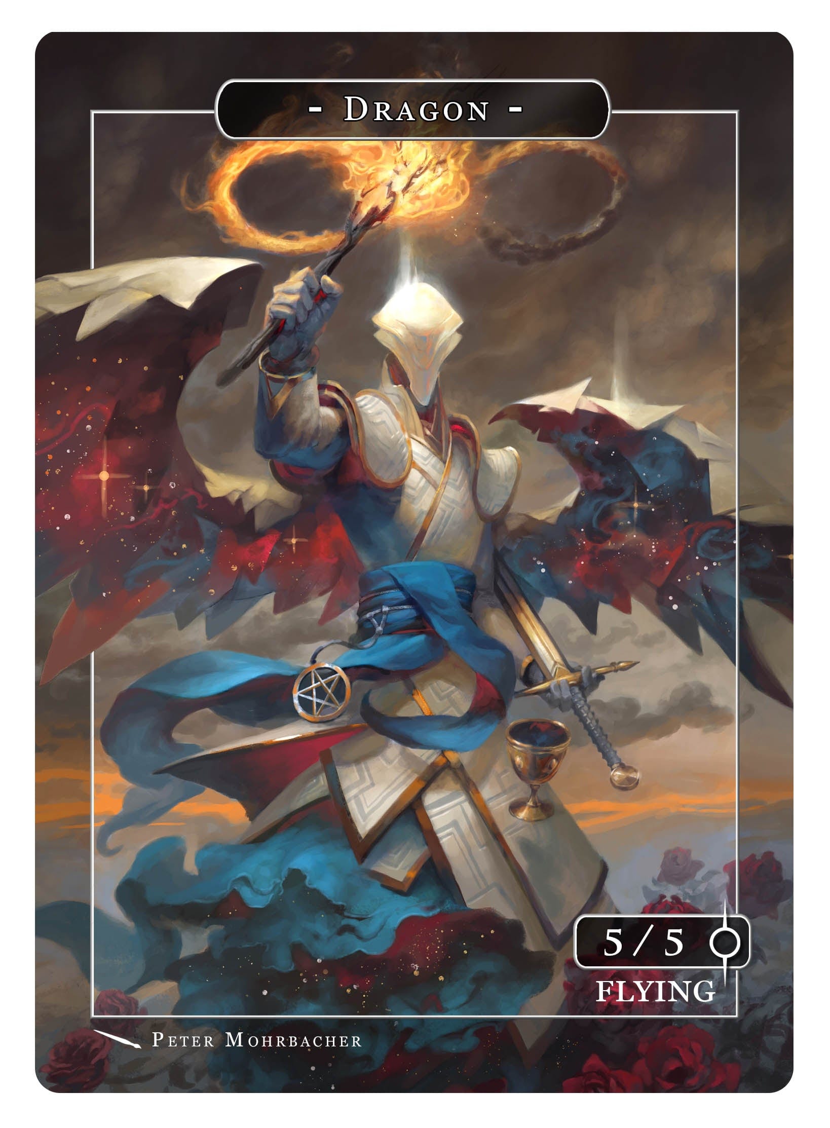 Dragoon Token Dragon Token (5-5 - Flying) by Peter Mohrbacher - Original Magic Art