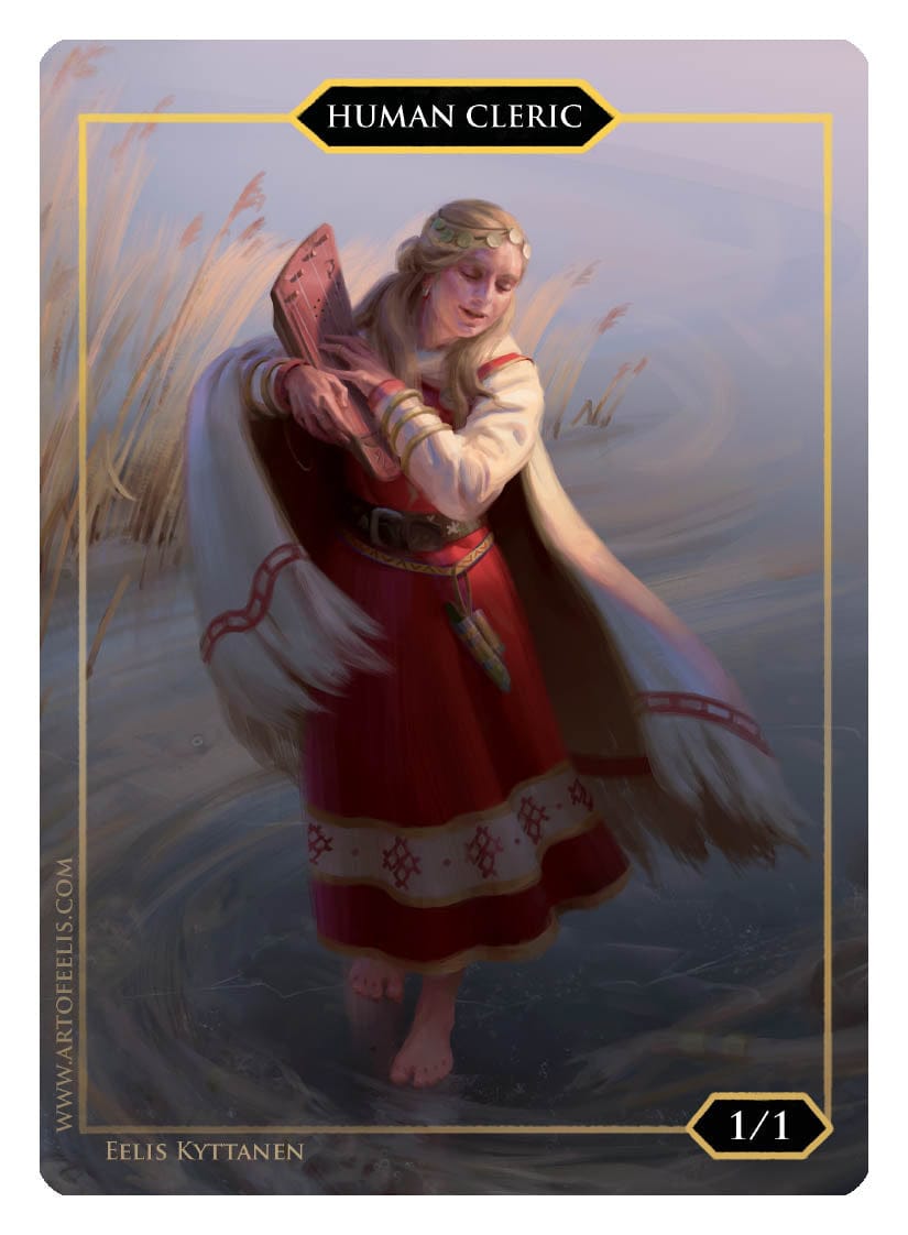 Human Cleric Token (1/1) by Eelis Kyttanen