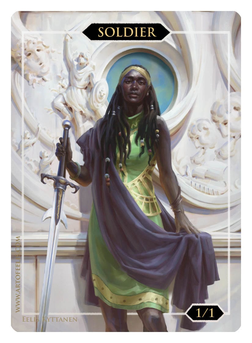 Soldier Token (1/1) by Eelis Kyttanen - Original Magic Art