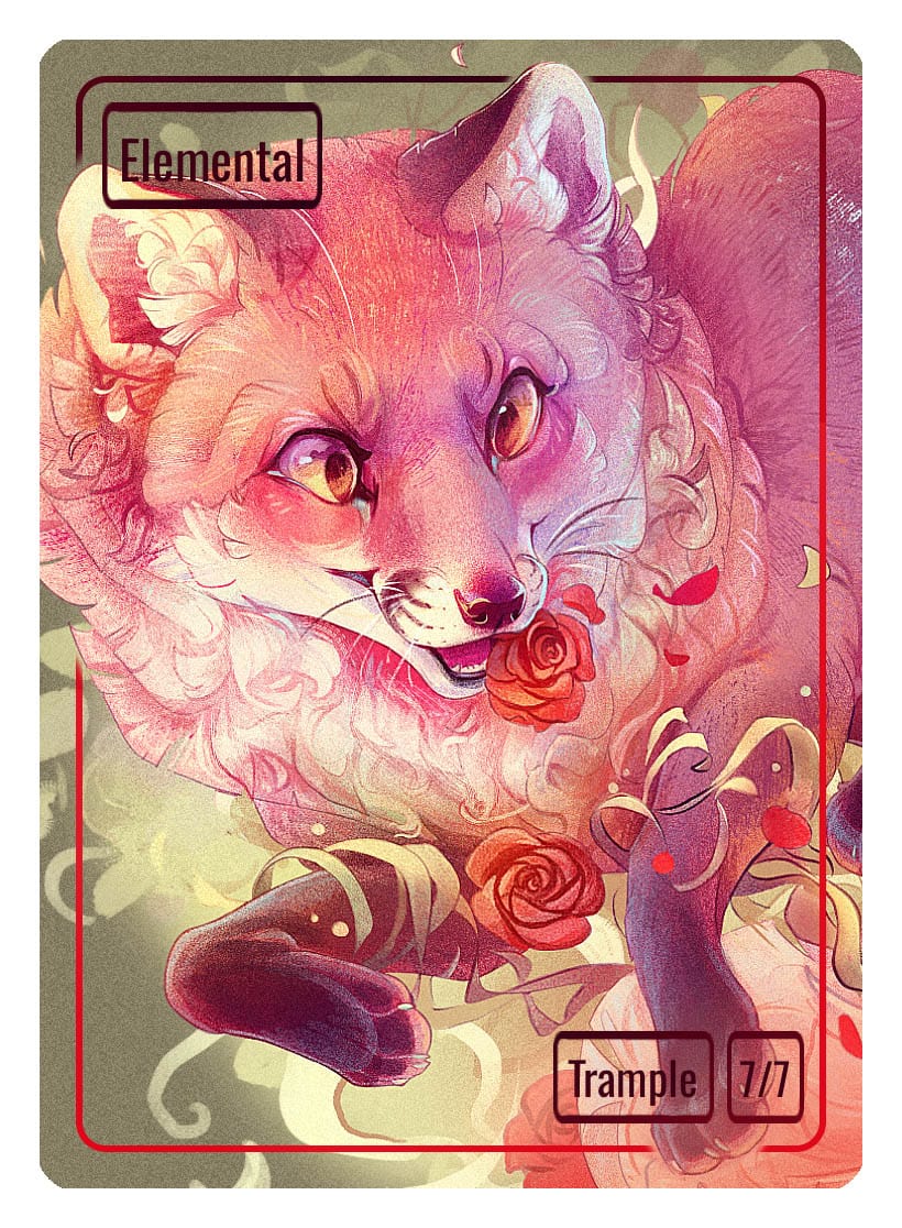 Elemental Token (7/7 - Trample) by Nana Qi