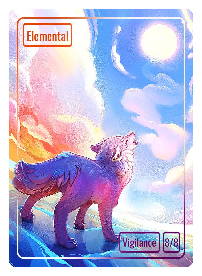Elemental Token (8/8 - Vigilance) by Nana Qi