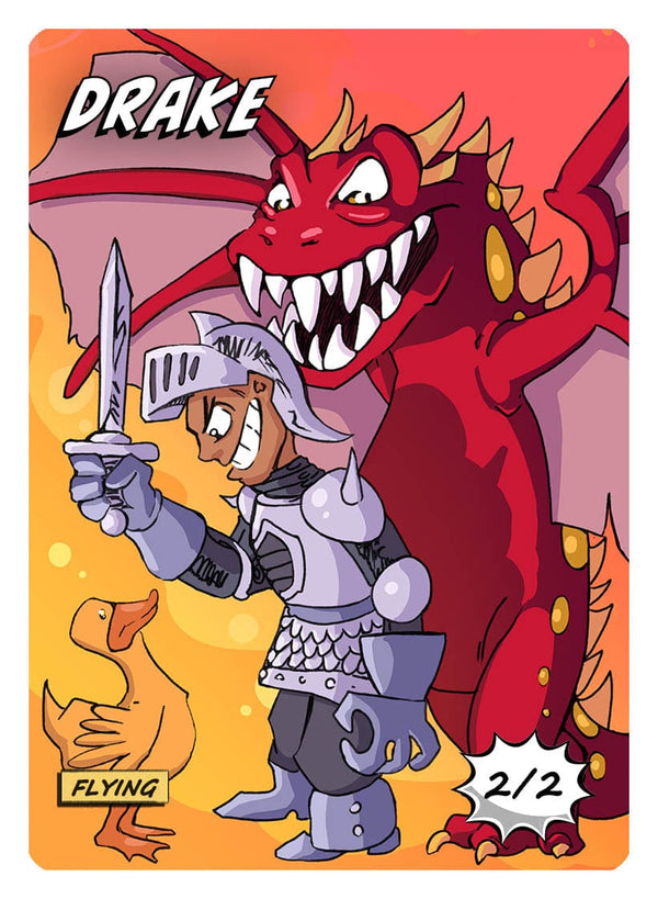 Drake Token (2/2 - Flying) by Phil Foglio - Original Magic Art