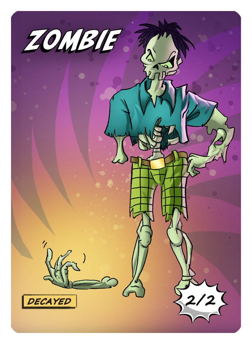 Zombie Token (2/2 - Decayed) by Phil Foglio - Original Magic Art Zombie Token (2/2 - Decayed) by Phil Foglio - Original Magic Art