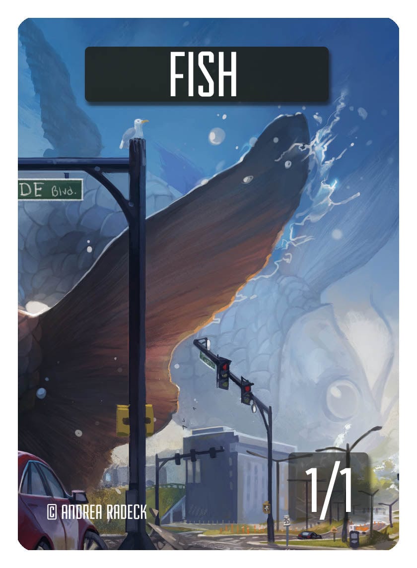 Fish Token (1/1) by Andrea Radeck - Original Magic Art