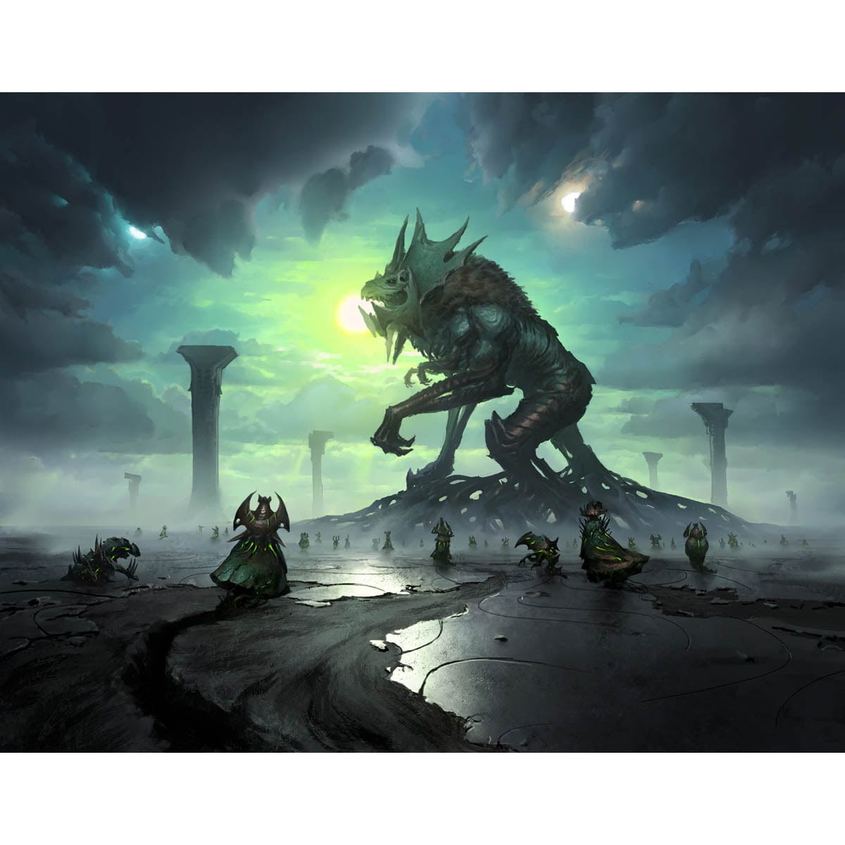 Green Sun's Twilight Print