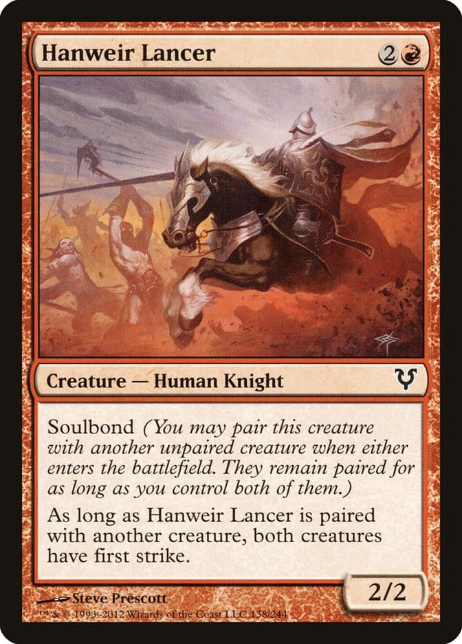 Hanweir Lancer by Steve Prescott - Original Magic Art Hanweir Lancer by Steve Prescott - Original Magic Art