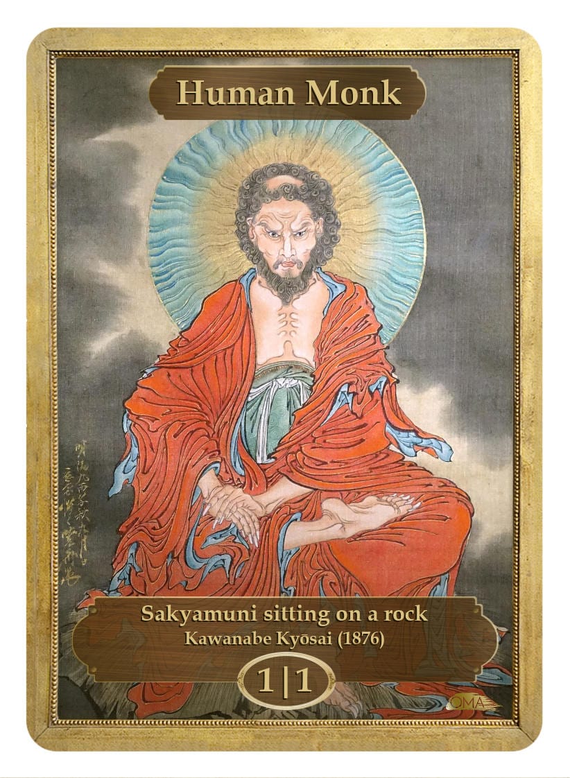 Human Monk Token (1/1) by Kawanabe Kyosai