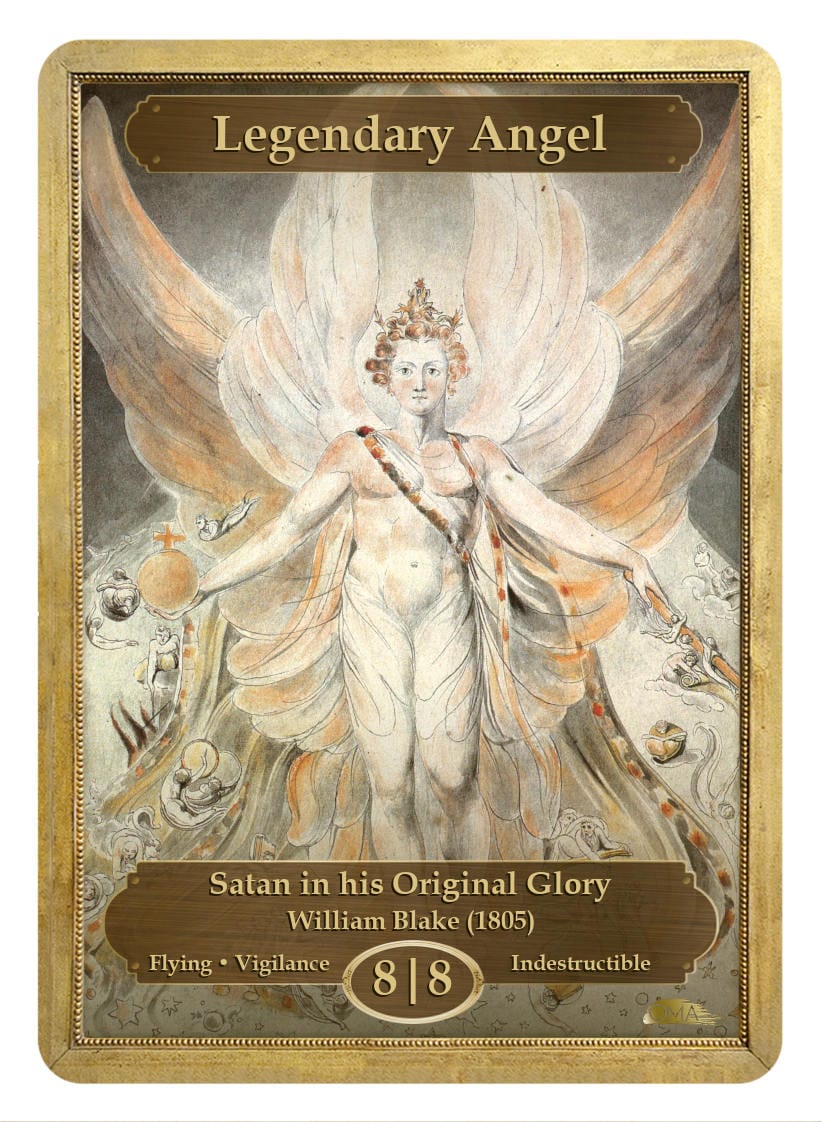 Legendary Angel Token (8/8 - Flying, Vigilance, Indestructible) by William Blake