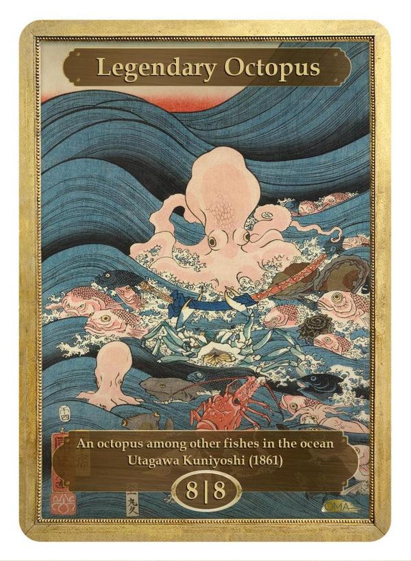 Legendary Octopus Token (8/8) by Utagawa Kuniyoshi - Original Magic Art Legendary Octopus Token (8/8) by Utagawa Kuniyoshi - Original Magic Art