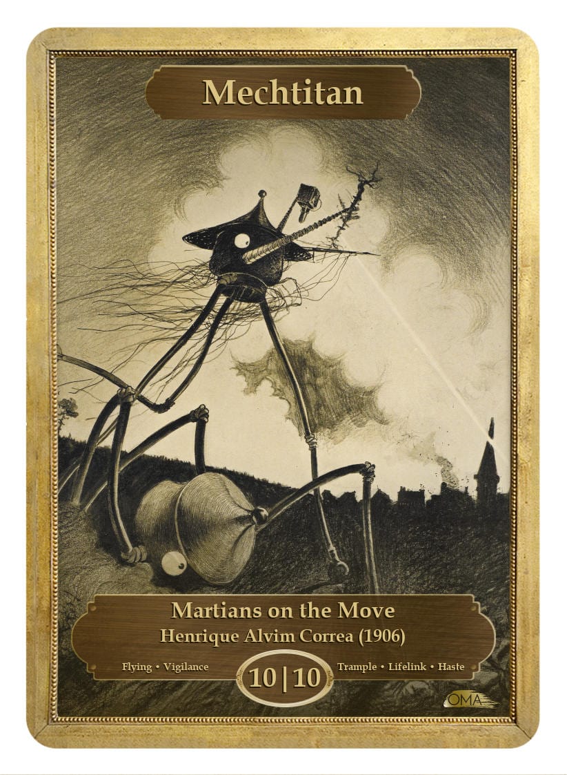 Mechtitan Token (10/10 - Flying, Vigilance, Trample, Lifelink, Haste) by William Blake
