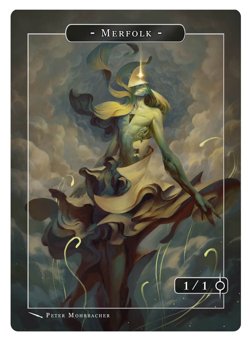 Merfolk Token (1/1) by Peter Mohrbacher