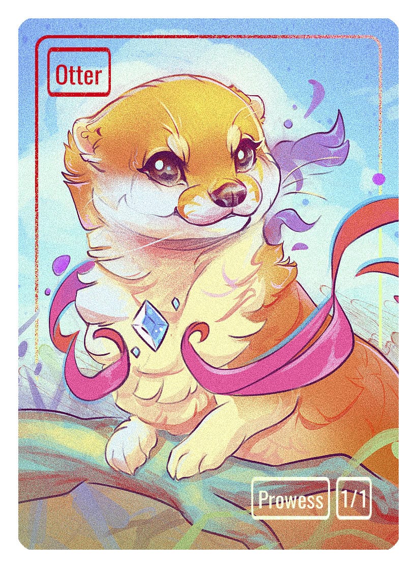 Otter Token (1/1 - Prowess) by Nana Qi - Original Magic Art