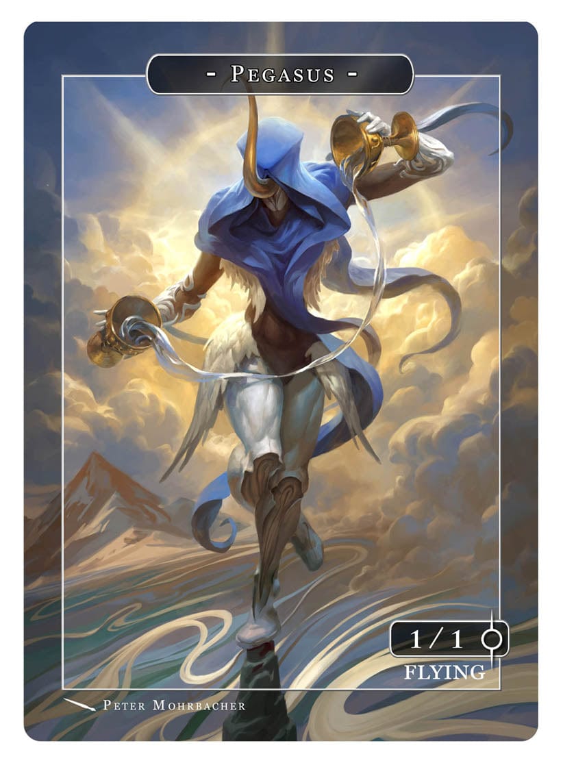 Pegasus Token (1/1 - Flying) by Peter Mohrbacher