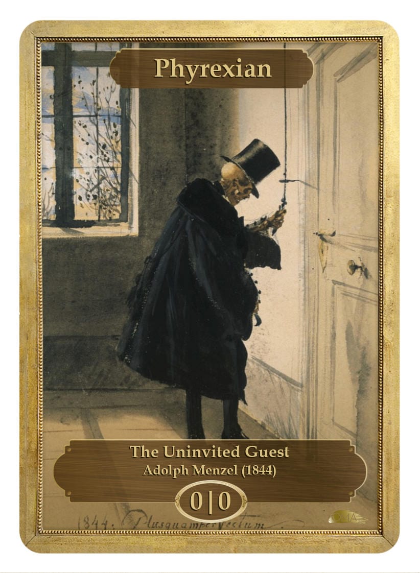 Incubator / Phyrexian Token (0/0) by Hieronymus Bosch & Adolph Menzel