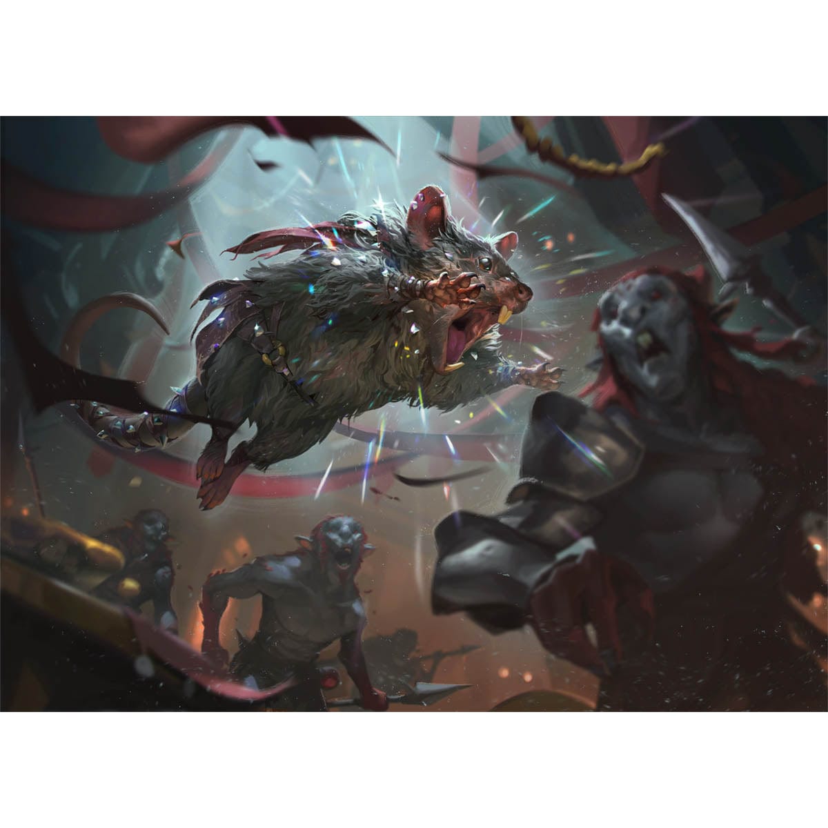 Raging Battle Mouse Print