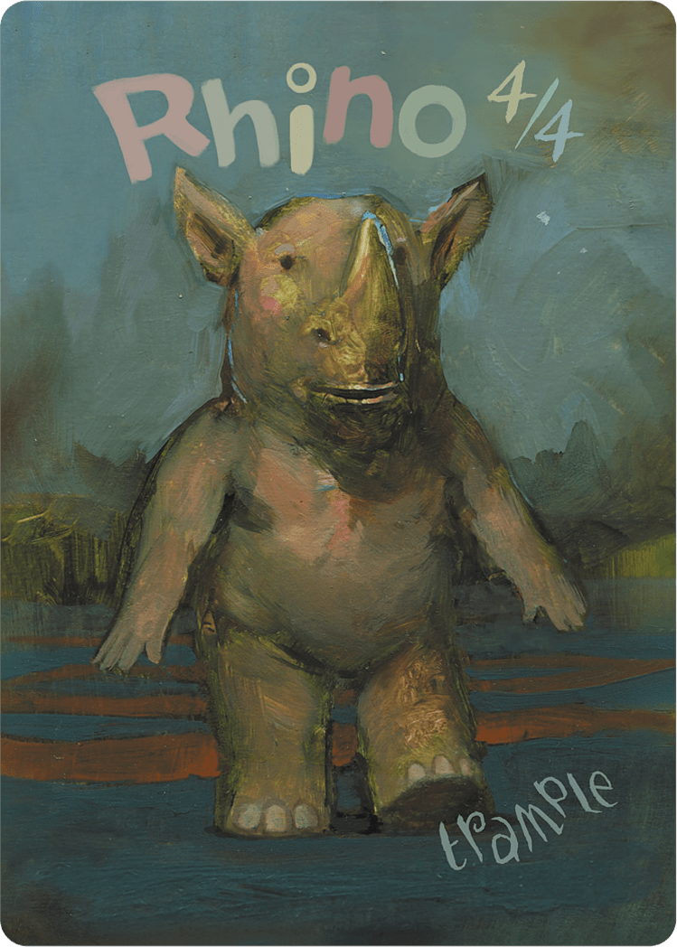 Rhino Token (4/4 - Trample) by Nils Hamm