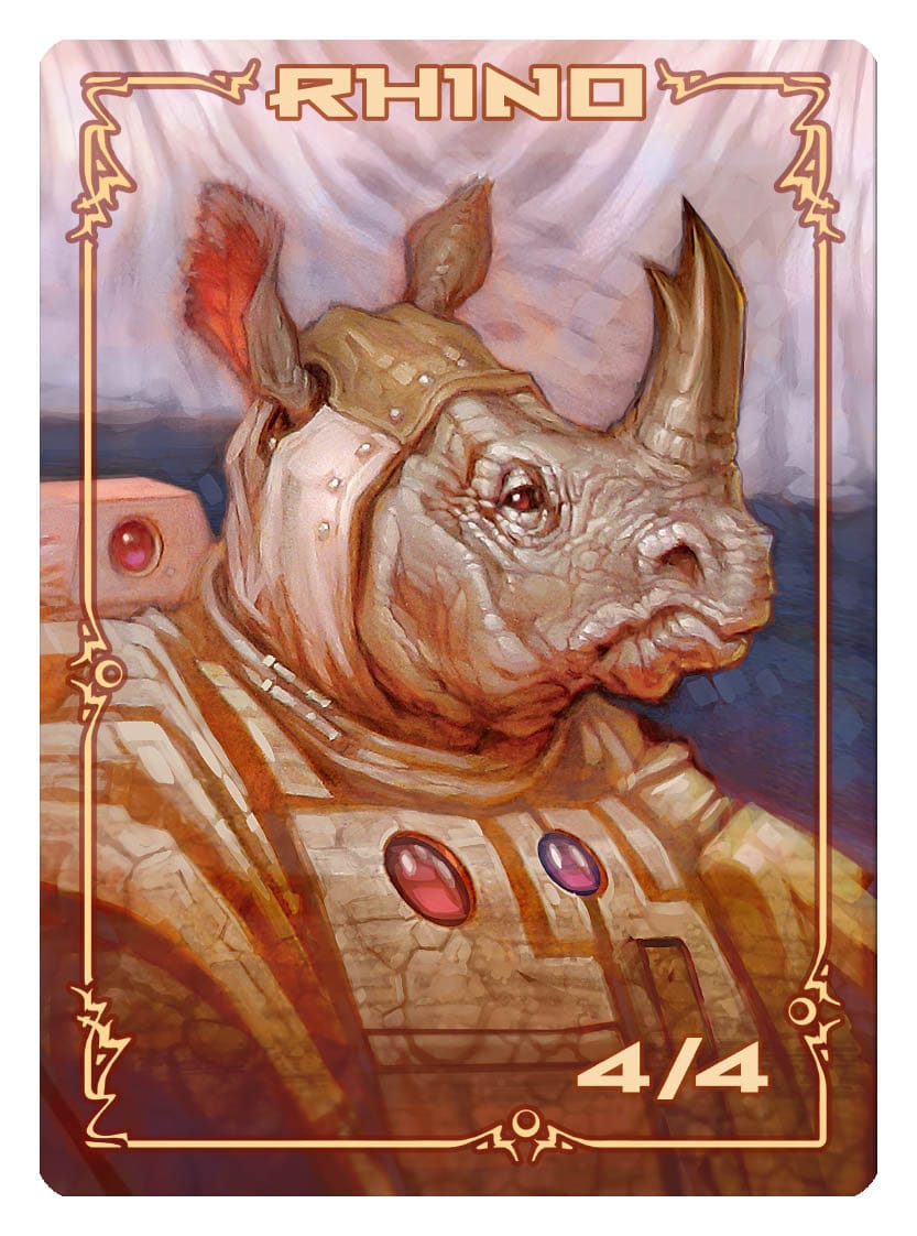 Rhino Token (4/4) by Chuck Lukacs - Original Magic Art