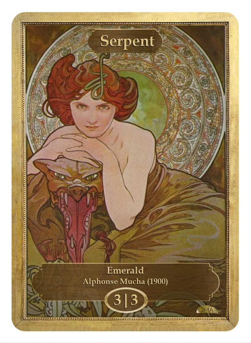 Serpent Token (3/3) by Alphonse Mucha