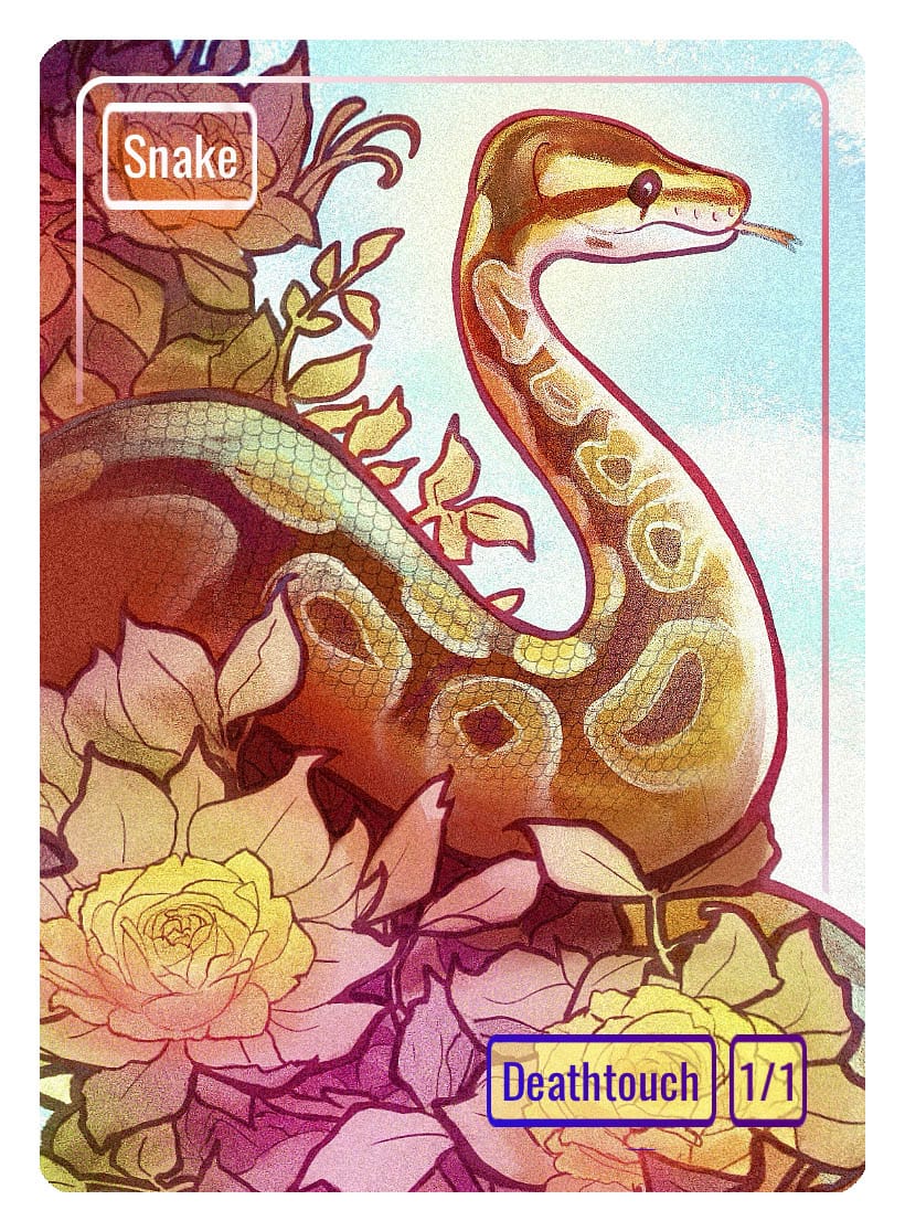 Snake Token (1/1 - Deathtouch) by Nana Qi