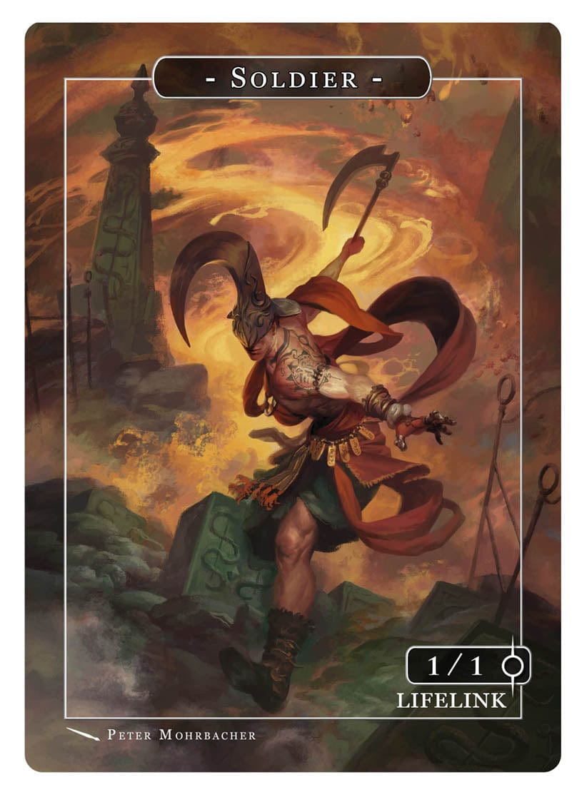 Soldier Token (1/1 - Lifelink) by Peter Mohrbacher