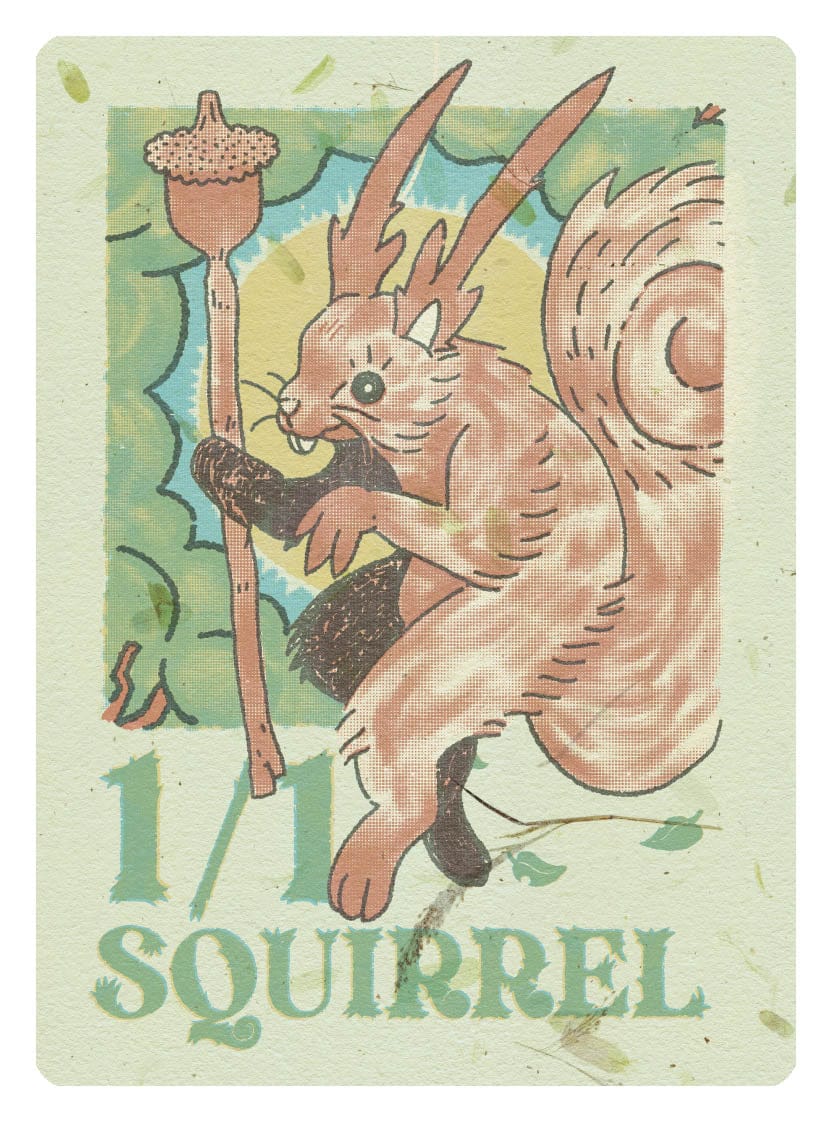 Squirrel Token (1/1) by Rope Arrow - Original Magic Art