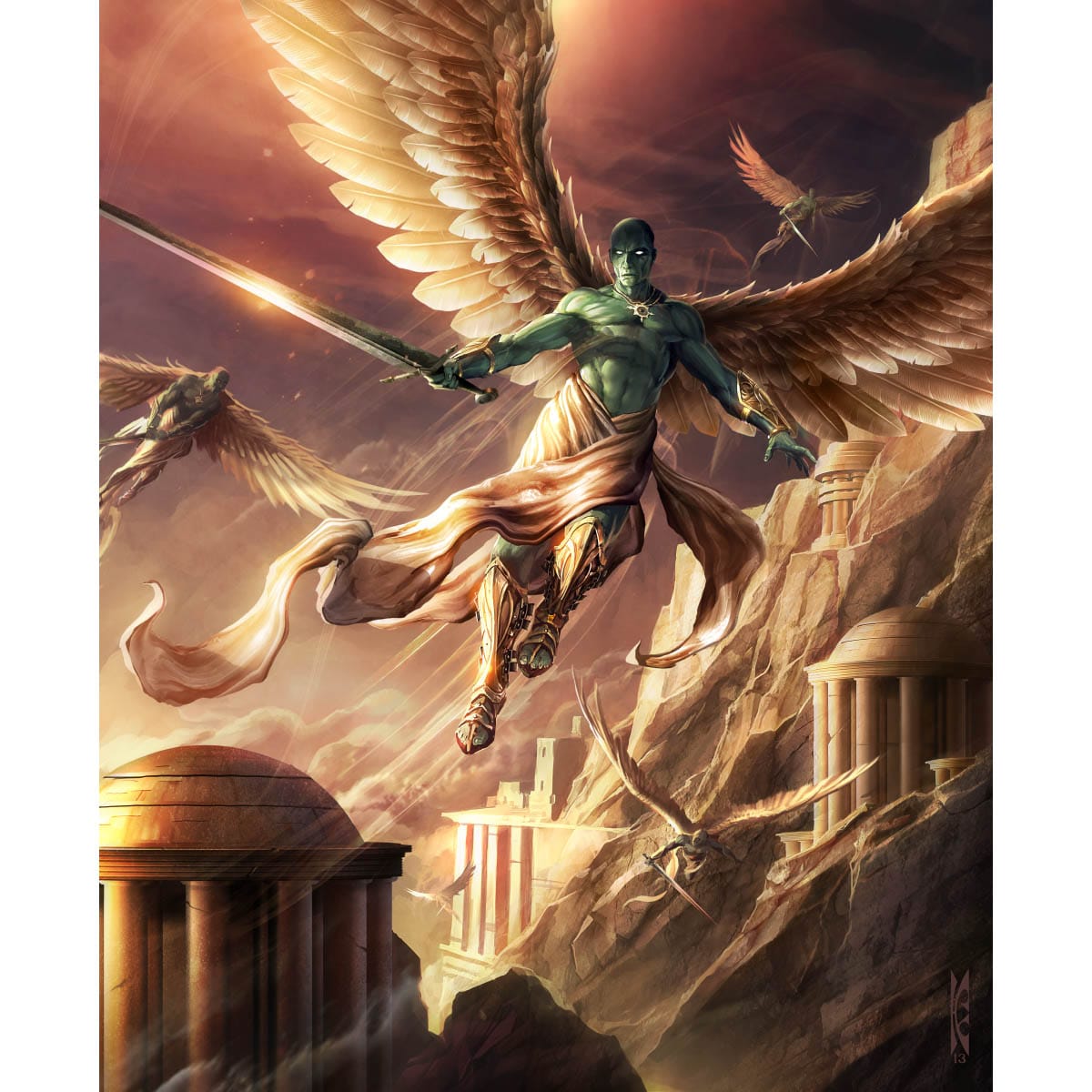 Battle Angels of Tyr Print - Original Magic Art