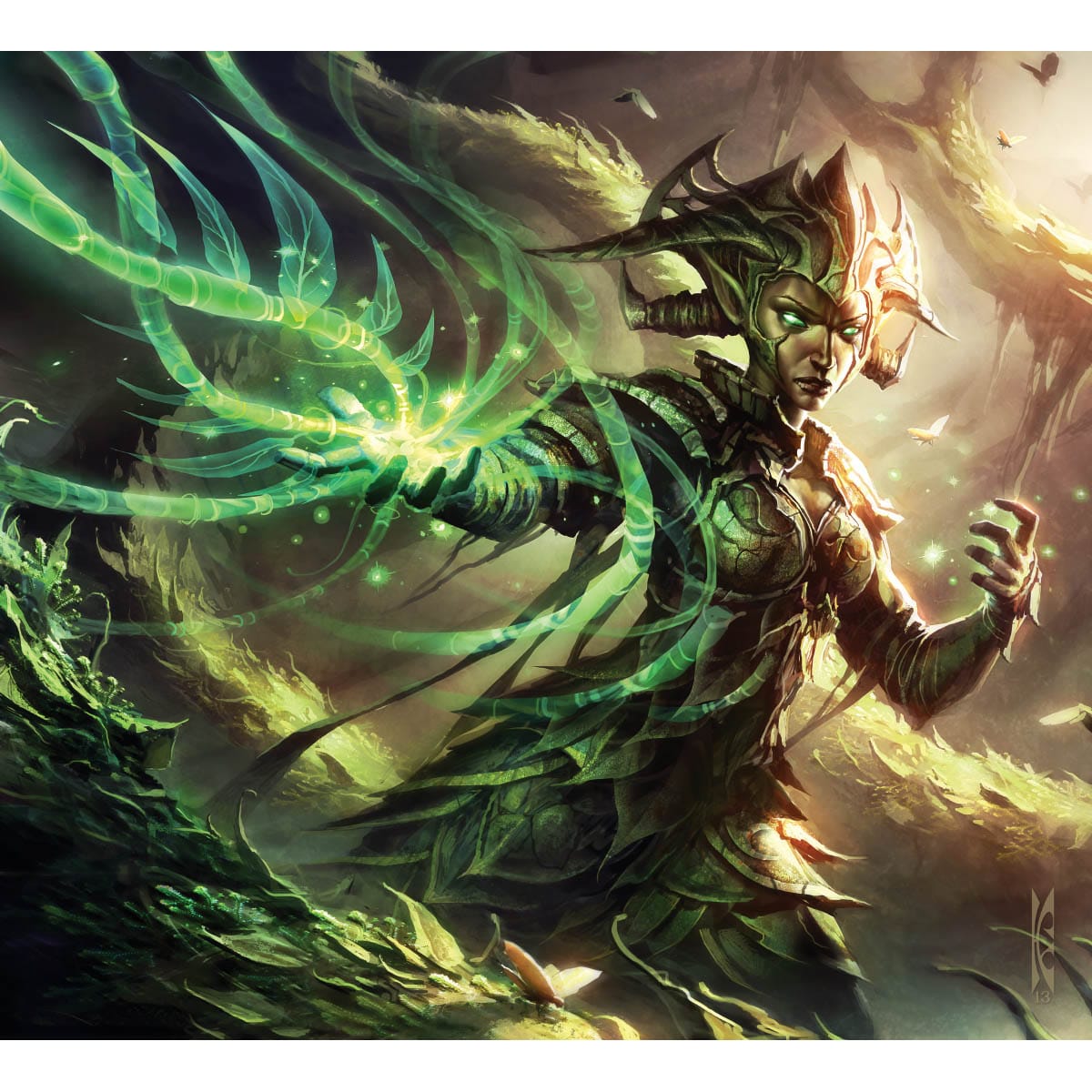 Elf Druid Token Print - Original Magic Art
