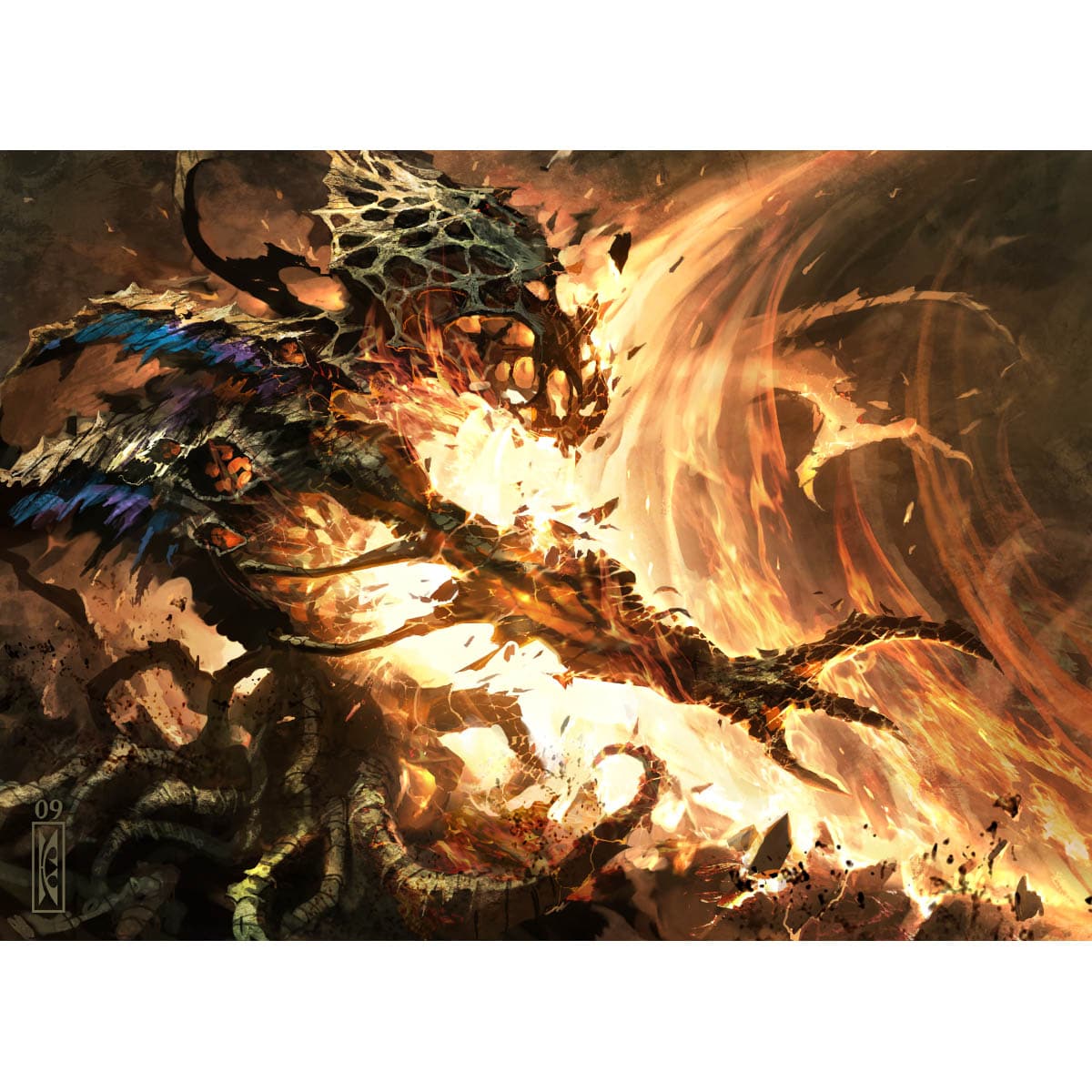 Flame Slash Print - Original Magic Art