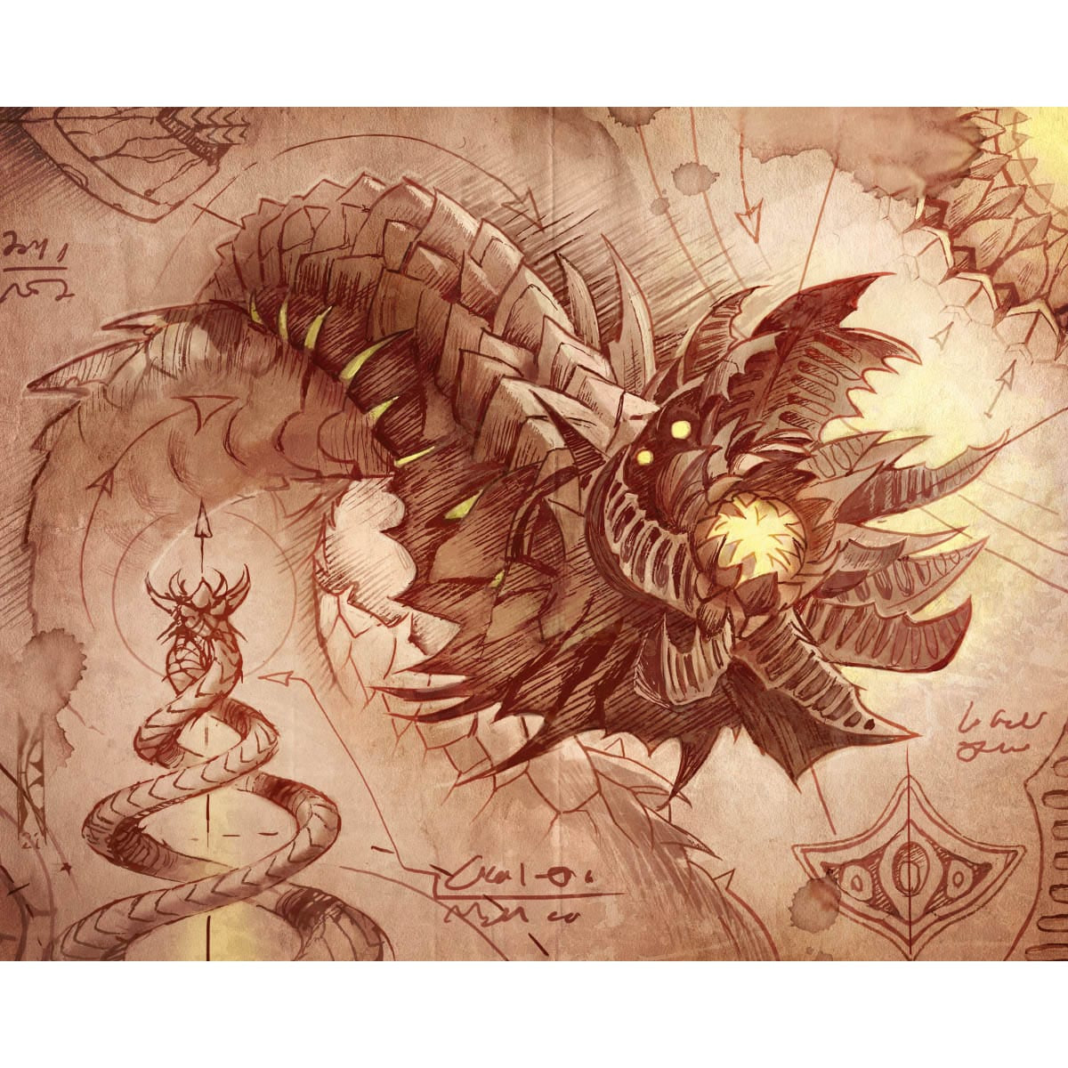 Wurmcoil Engine Print - Original Magic Art