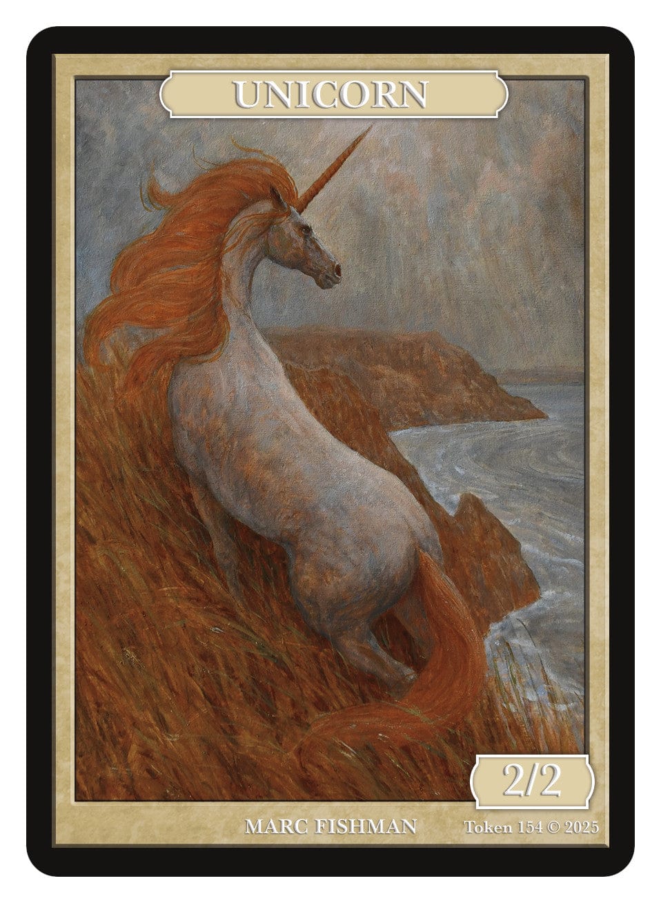 Unicorn Token (2/2) by Marc Fishman - Original Magic Art Unicorn Token (2/2) by Marc Fishman - Original Magic Art