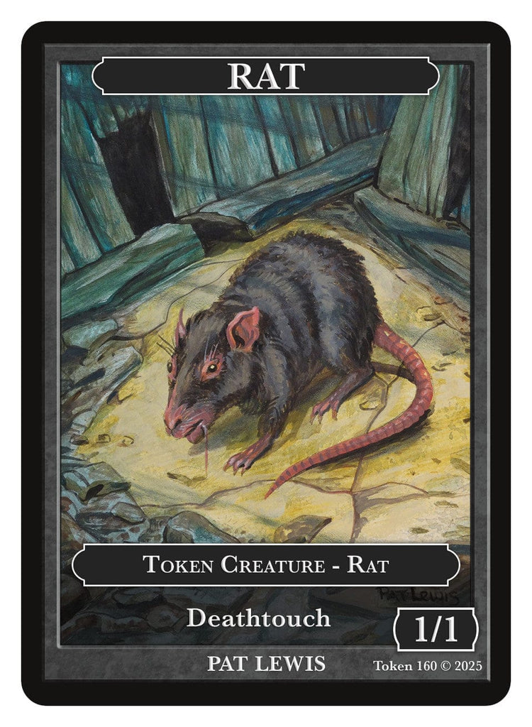 Rat Token (1/1 - Deathtouch) by Pat Lewis - Original Magic Art Rat Token (1/1 - Deathtouch) by Pat Lewis - Original Magic Art