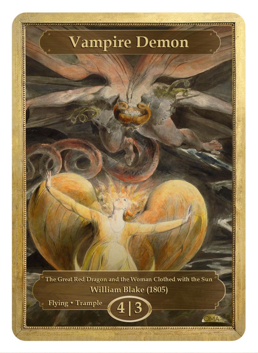 Vampire Demon Token (4/3 - Flying, Trample) by William Blake