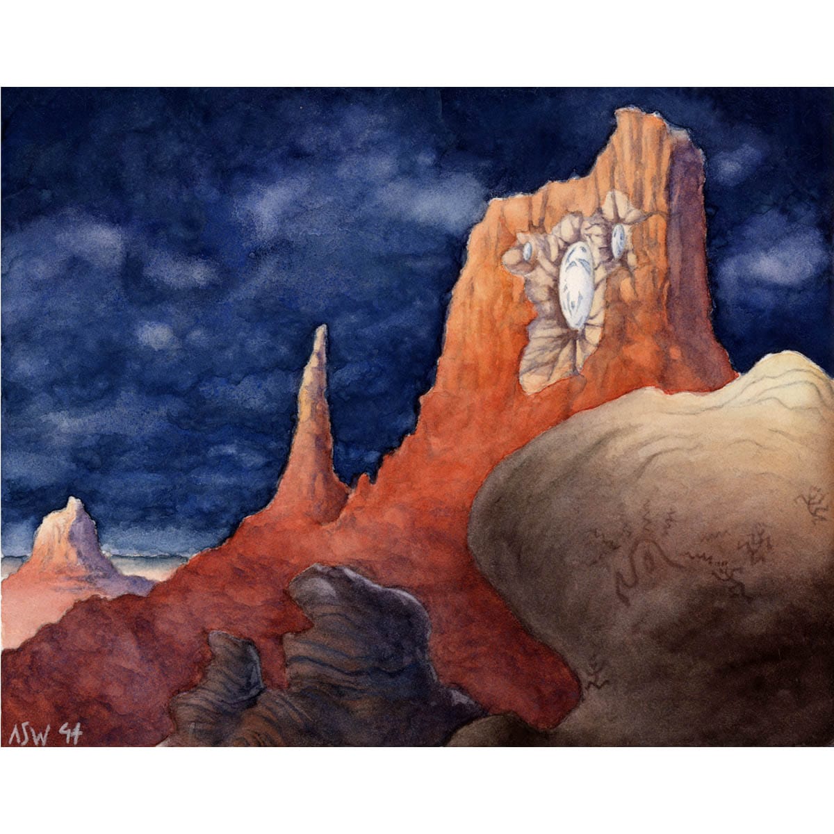 White Mana Battery Print