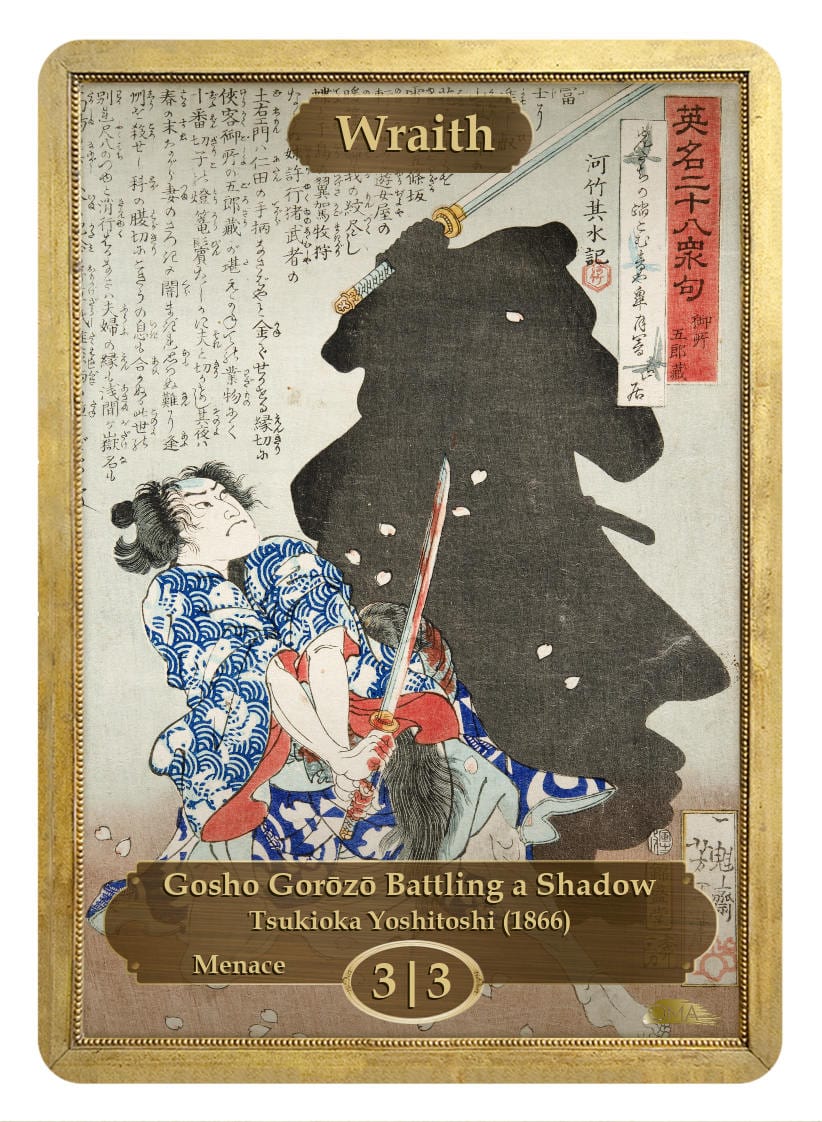 Wraith Token (3/3 - Menace) by Tsukioka Yoshitoshi - Original Magic Art