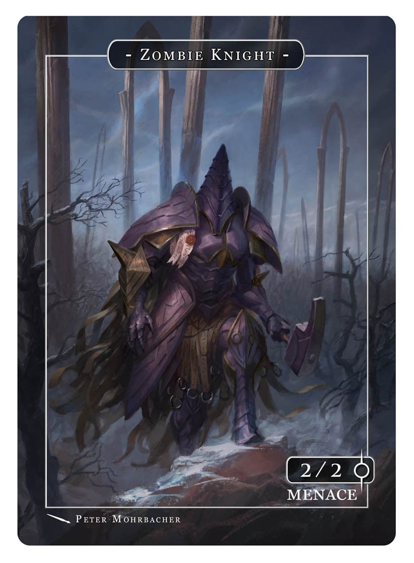 Zombie Knight Token (2/2 - Menace) by Peter Mohrbacher