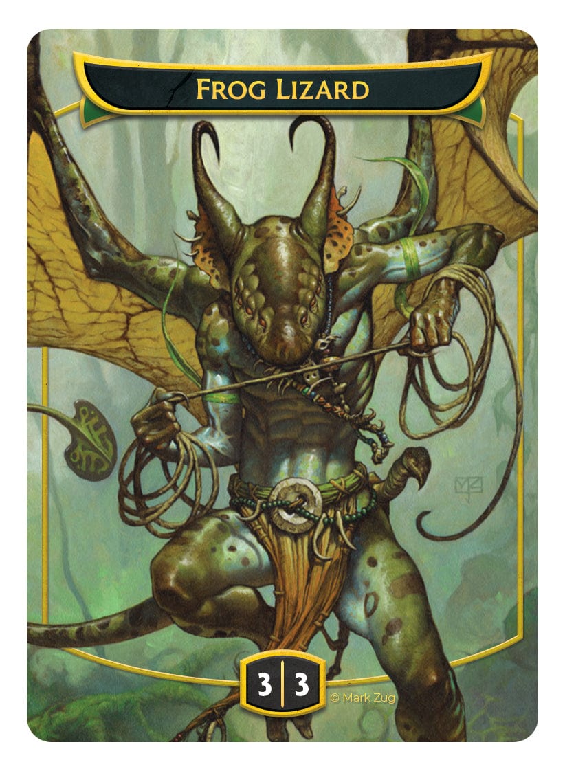 Frog Lizard Token (3/3) by Mark Zug - Original Magic Art Frog Lizard Token (3/3) by Mark Zug - Original Magic Art