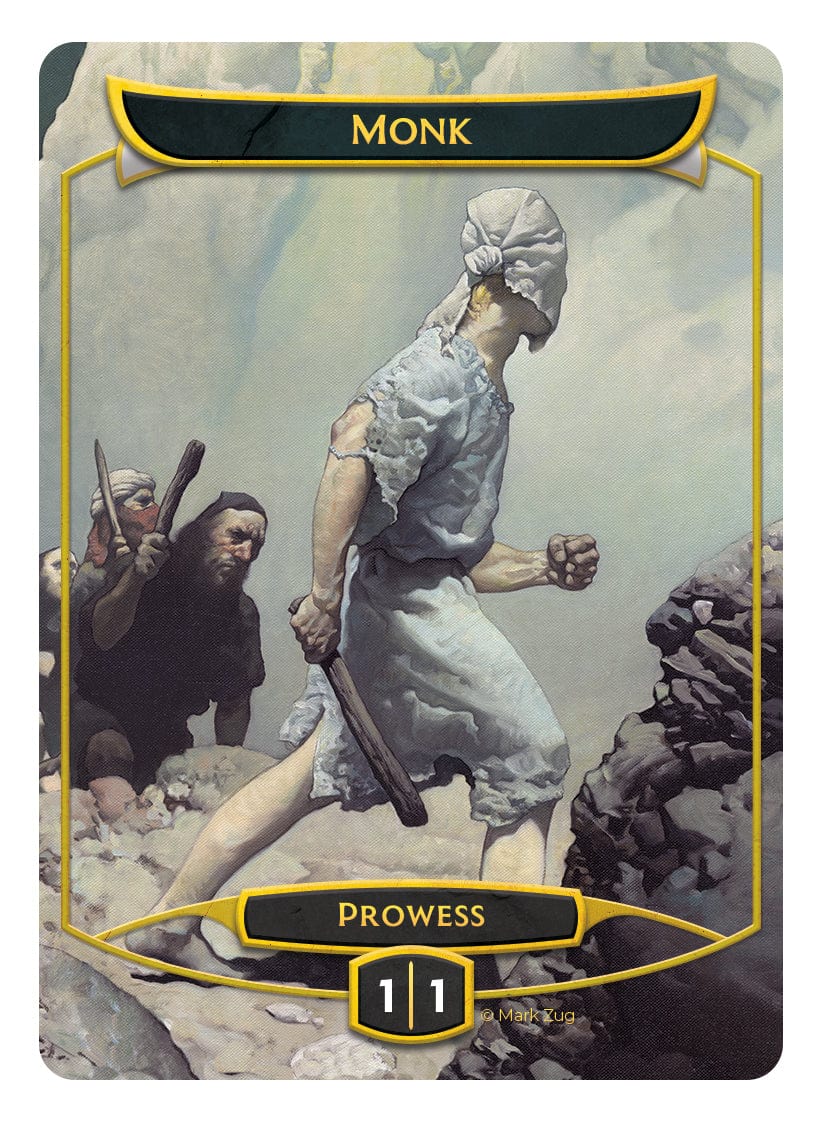Monk Token (1/1 - Prowess) by Mark Zug